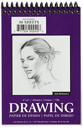 Jack Richeson Heavy Weight Drawing Pad, 4 X 6 Inches, 75 Lb, 30 Sheets #TOP21