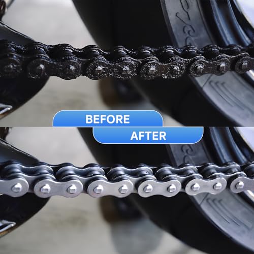 Image of Bike Chain Cleaner Brush, 3-Sided Chain Cleaning Tool with Long Nylon Bristles for Bicycle, MTB & Motorcycle, Sprocket & Drivetrain Cleaning, Reusable (Blue)