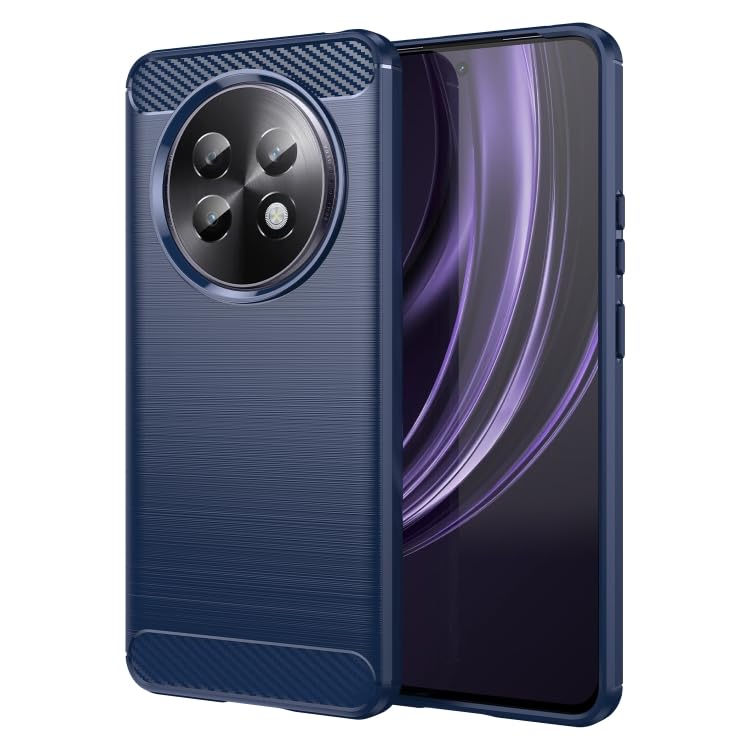 Image of NPRC Hybrid Ultra Slim Protective Case TPU Non-Slip Carbon Fiber Texture Shockproof Case Cover for Realme 13 Plus - Blue