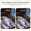 BOIFUN Babyphone Camera sans WiFi ni Ondes 5" 720P IPS (Modèle Amélioré), Vision Nocturne Infrarouge Invisible, Camera Bebe 360°, Batterie Longue Durée 24h, Portée Longue Distance, Audio Clair