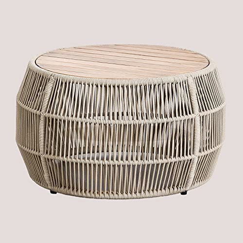 SKLUM Runder Couchtisch für den Außenbereich (Ø80cm) Krot Creme-Beige