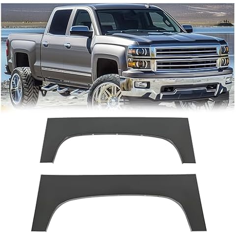 KUAFU Truck Bed Wheel Arch Repair Panel Compatible with 2007-2014 Chevy Chevrolet Silverado 1500 2500HD 3500HD Wheel Arch Patch Quarter Panels Electrophoresis Steel Cover
