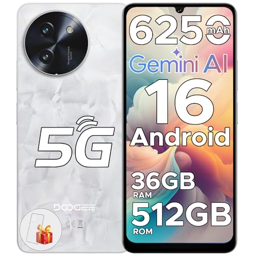 DOOGEE Note 59 Pro+ Android 16 Smartphone Ohne Vertrag 5G 512GB ROM+36GB RAM Octa Core 6250mAh 6.75 HD+ 120Hz Handy Ohne Vertrag 50MP+8MP Dual SIM Simlockfreie Handys/OTG/GPS/NFC/Fingerabdruck