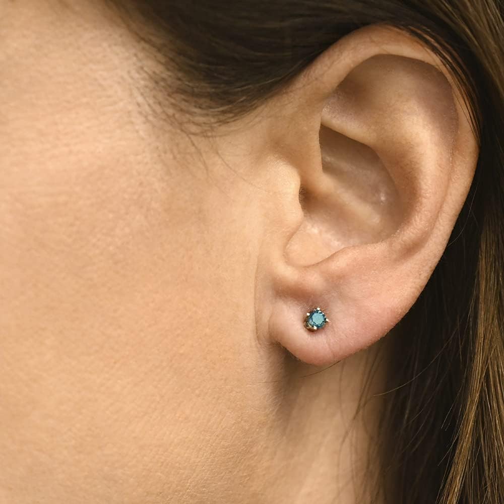 Pompeii 1/3ct Blue Diamond Studs 14 Karat White Gold