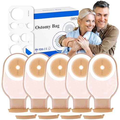 50 PCS Colostomy Bags, 15mm-65mm Ostomy Supplies, One-Piece Ostomy Bags for Lleostomy Stoma Care, Cut-to-Fit.