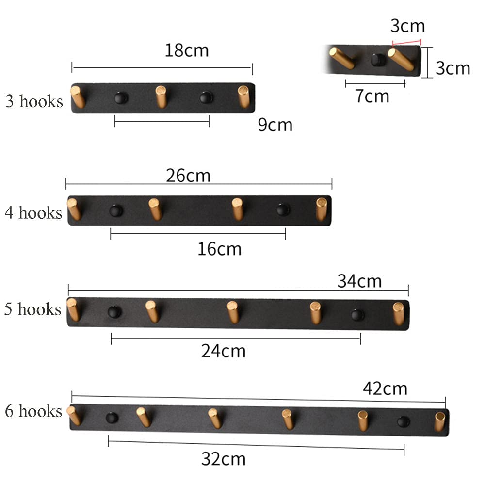 ISCBAFYX Toallero Ganchos para sombreros Gancho autoadhesivo Perchero Perchero de aluminio Montaje en pared Sin perforación Capacidad de carga de óxido para puerta Dormitorio-A_3 ganchos Accesorios de