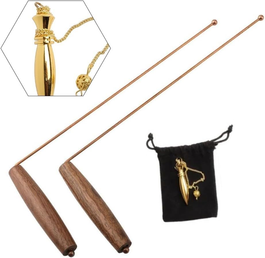 Pure Copper Dowsing Rod for Treasure Hunting, Water Divining, and Metal Detection – Handheld Pendulum Tool for Gold, Silver & Iron Finding