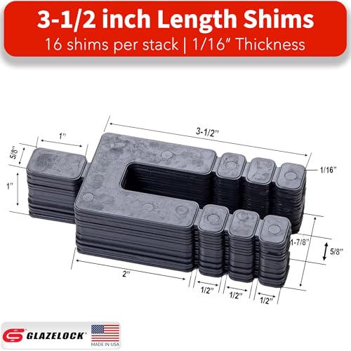 Image of Plastic Peel Away Stackable Shims for Leveling 960 Pieces (3-1 /2 inch Length - 1 /16 inch Thickness) U Shape 5 /8 inch Bolt Hole Tile Shims Spacers to Level Windows, Doors, Floors, Toilet - Made in USA