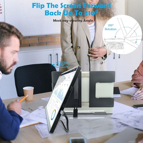 Image of 14.1-inch 2K Portable Dual Laptop Monitor Extender (with USB Docking Station) 2240x1400 QHD IPS Foldable Plug and Play Travel Home Office Second Screen Compatible with HDMI,USB-A and USB-C