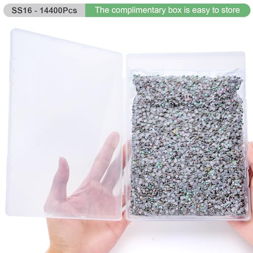 Image of Hotfix Rhinestones Bulk, 14400PCS Green Volcano Hot Fix Rhinestones for Clothes DIY Decoration Crafts, Green Volcano, SS20, 4.6-4.8mm
