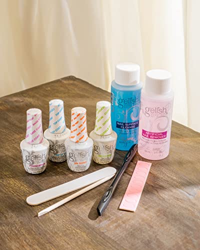 Gelish Mini Complete Basix Gel Nail Polish Prep Essentials Starter Kit With Foundation, Ph Bond, Top It Off, Nourish, Artificial Nail Remover & Cleanser #TOP5
