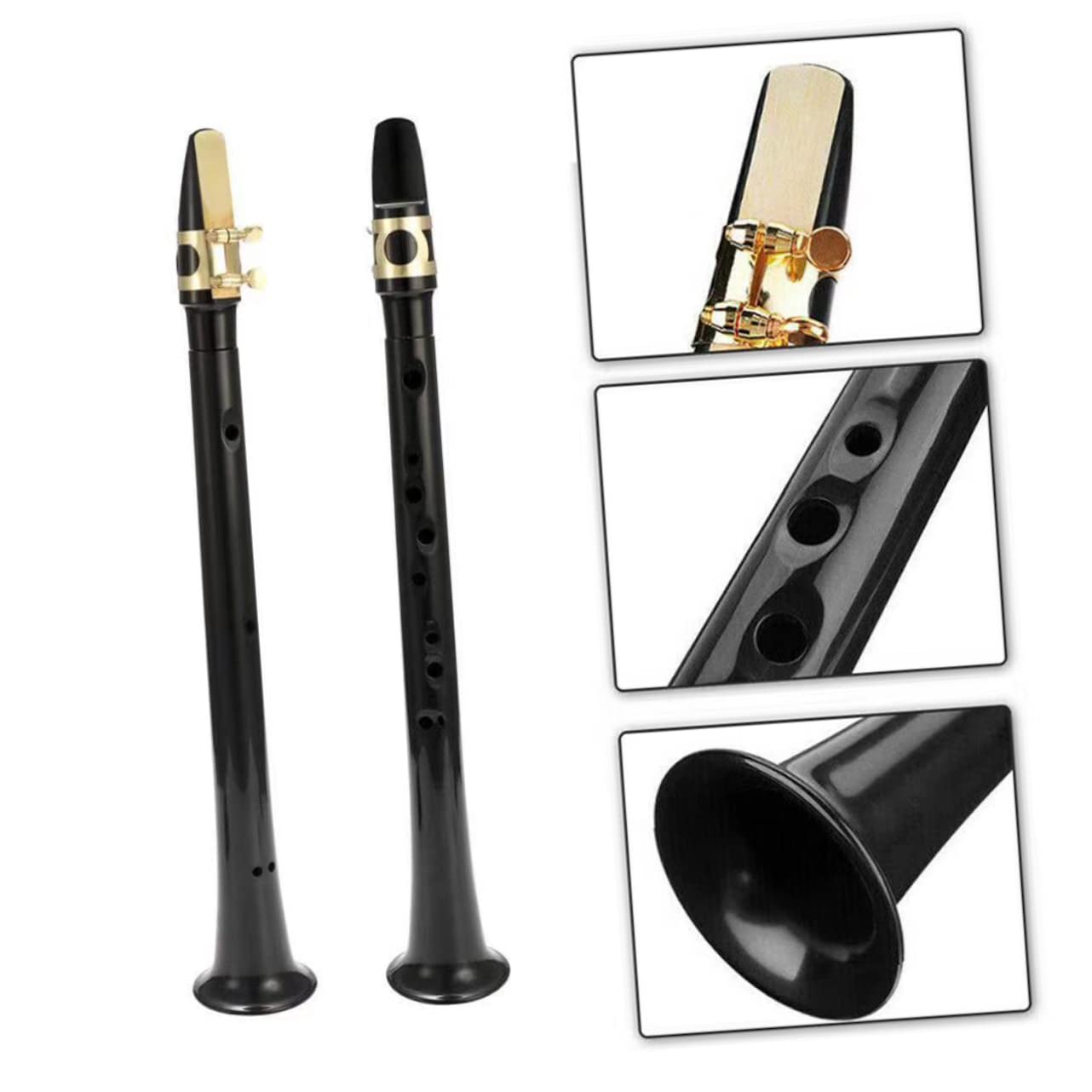 VICASKY 2pièces Saxophone De Poche Mini Saxophone Portable Noir Instrument à Vent Pour Créer Une Ambiance Musicale Partout Où Vous Allez