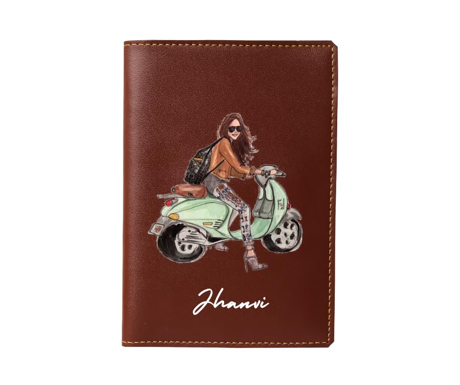 Image of Unisex Passport Cover for Men & Women | Printed, Classy & Stylish | Vegan Leather Passport Cover for Travel (UV Brown)