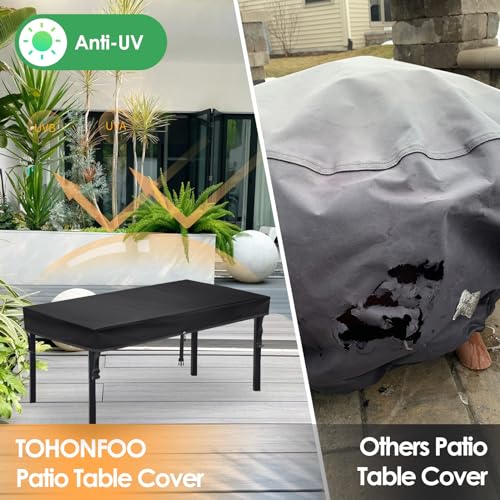 TOHONFOO Capa de Mesa Retangular para Pátio - Capa de Mesa Externa À Prova D'Água E Anti-Uv - Capa