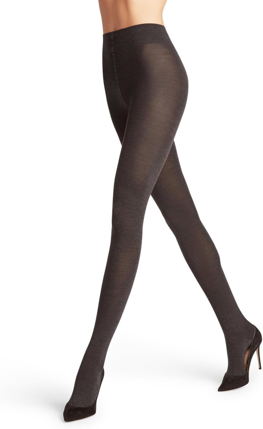 FALKE Women's Softmerino Tights, Thick Warm Breathable, Merino Wool Cotton, Trendy Casual or Dress Stockings, Grey (Anthracite Melange 3089), M, 1 Pair