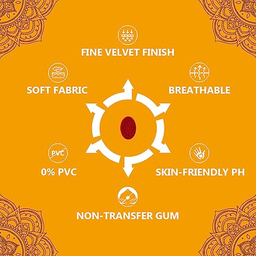 Image of Eyetex Pallavi Sticker Bindi /Pottu|Oval|Aloe Vera & Papaya Extracts|Breathable Non-Irritating Velvet Fabric|OX1|Light Maroon|20 Flaps