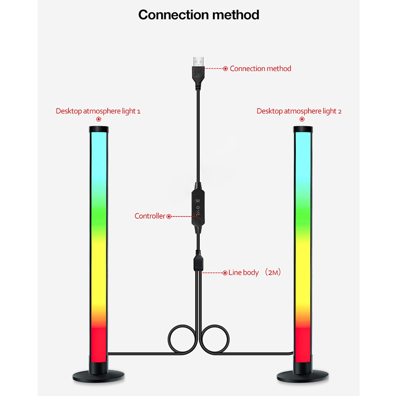 Flatware Barras de luz LED Inteligentes, iluminación Ambiental Que Cambia de Color RGB, luz de Fondo de TV, Luces de Ambiente, Control de aplicación Bluetooth, con 213 Modos dinámicos