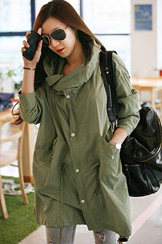 Veste style militaire femme cintrée avec cordon de serrage et grande capuche