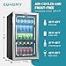 EUHOMY Beverage Refrigerator Cooler, 130 Can Mini Fridge with Glass Door for Soda Beer or Wine, Beverage Cooler for Home, Office, Bar with Adjustable Removable Shelves, Silver