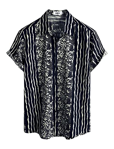 Image of VATPAVE Mens Casual Hawaiian Floral Shirts Short Sleeve Button Down Tropical Shirts Beach Summer Shirts