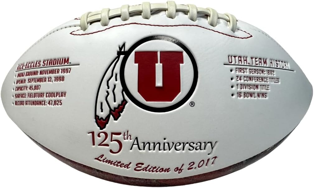 NIKCO SPORTS Utah Utes 125th Anniversary Football | Limited Edition of 2,017 | Rice-Eccles Stadium | 1892–2017 NCAA Officially Licensed College Collectible Fan Gift Memorabilia