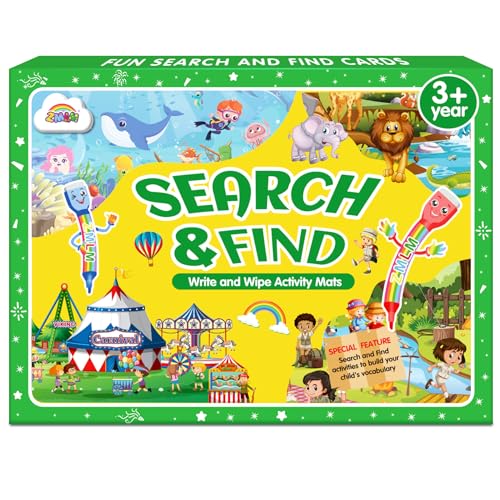 Image of Preschool Learning Activity - 12 Themes Search and Find Game Montessori Busy Book | Easter Gifts for Ages 3+, Perfect for Kids, Toddlers Who Love Toys, Art and Craft Activities (12 Themes)