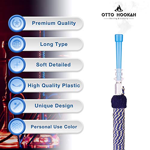 Premium Hookah Tips, 3.4", Soft Neon Colors, 50 Long Type Hookah Tips Disposable, Individually Wrapped Mouth Tips For Hookah Hose, Plastic Hookah Accessories #TOP4