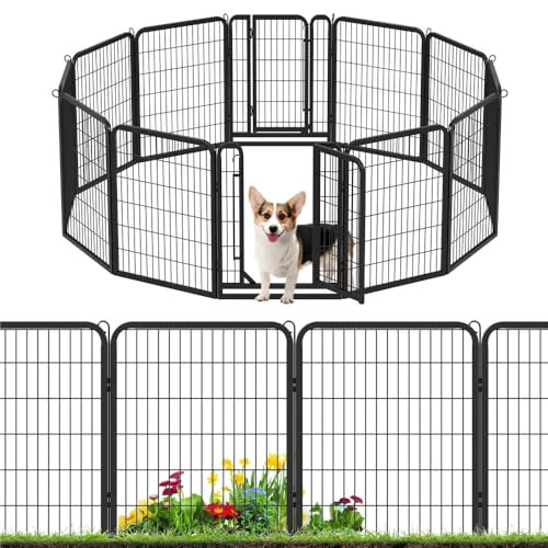 Image of Yaheetech 32in x 26ft Rustproof Foldable Metal Decorative Garden Fence