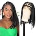 Brinbea 13x8 HD Lace Front Knotless Short Braided Wigs for Women Bob Box Braid Wig with Baby Hair Premium Synthetic Braided Lace Front Wigs Black 14 Inch