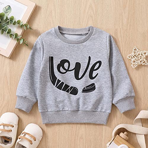 Camisetas infantis para meninos e meninas de 0 a 3 anos de idade, manga comprida, estampa de letras,