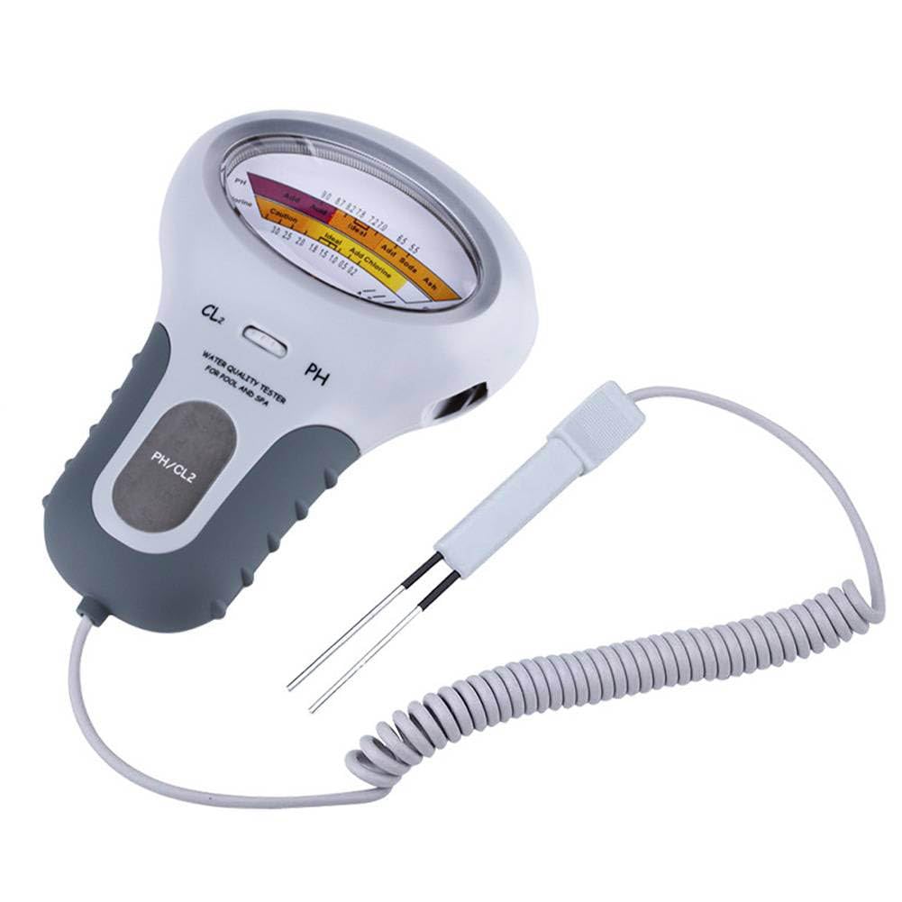 Tester PH 2 in 1, Dispositivo per Test della qualità dell'Acqua, Misuratore di Cloro PH CL2 Misuratore per Cloro d'Acqua Spa per Piscine, per Piombo PH Cloro Durezza Bromo Ferro Rame