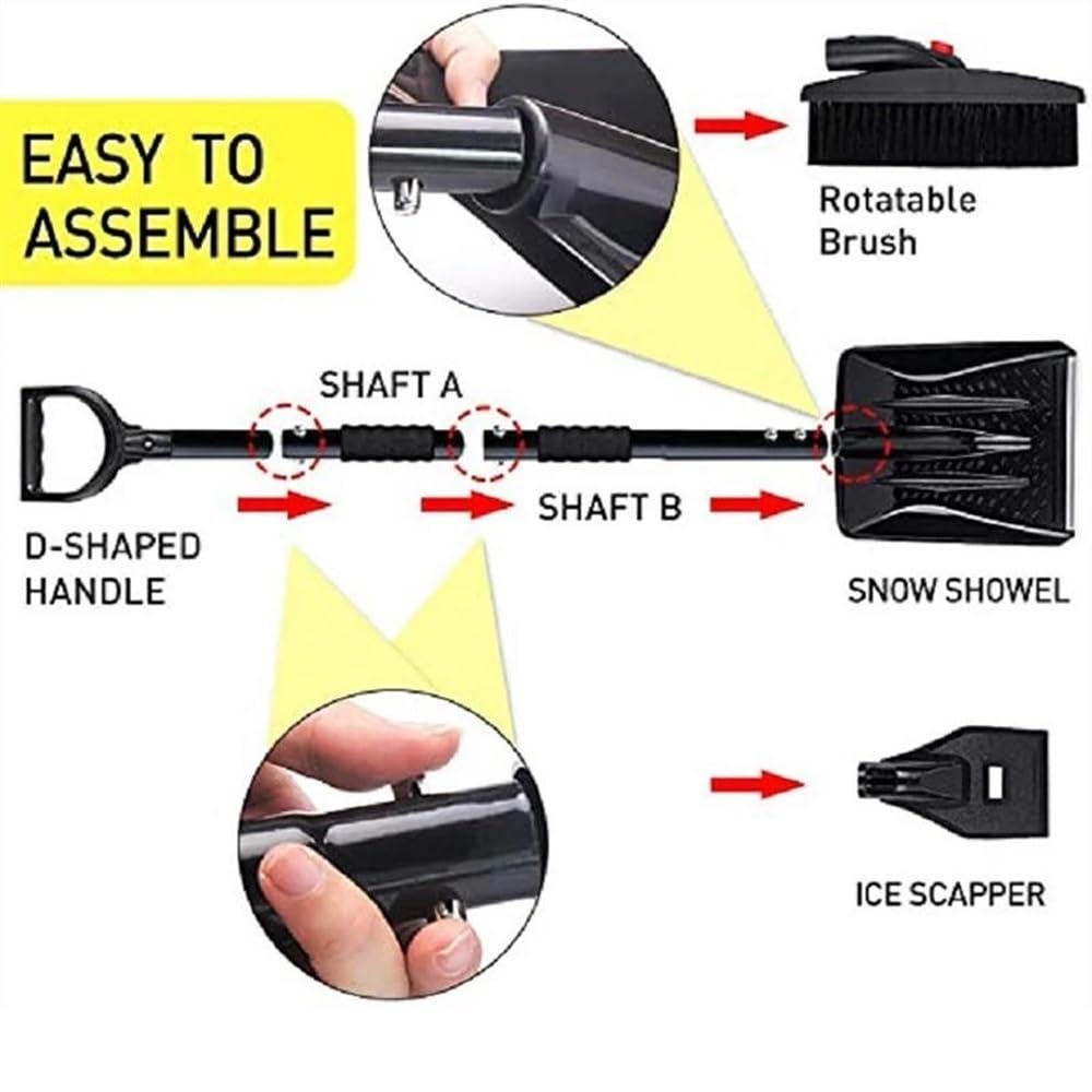 Rascador de hielo para coche Kit De Pala De Nieve 3-en-1 Con Rascador De Hielo Pala Plegable Para Quitar La Nieve Para Coche Camping Nieve Al Aire Libre Herramientas Retráctiles Rascadores de hielo pa