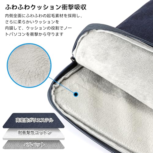 Teskyer パソコンケース 14.1インチ pcケース 14.1インチ ノートパソコンケース 全面保護 MacBook Air M2/M1 / MacBook Pro M2/M1 VAIO Pro PG対応 VAIO S13 / LIFEBOOK WU2/G2 / WU4/G2 適用 軽量 耐衝撃 撥水加工 パソコン かばん 通勤 通学 ビジネス(14.1インチ, ネイビー)