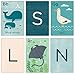 Petit Collage A-Z Alphabet Art Cards, Ocean Life