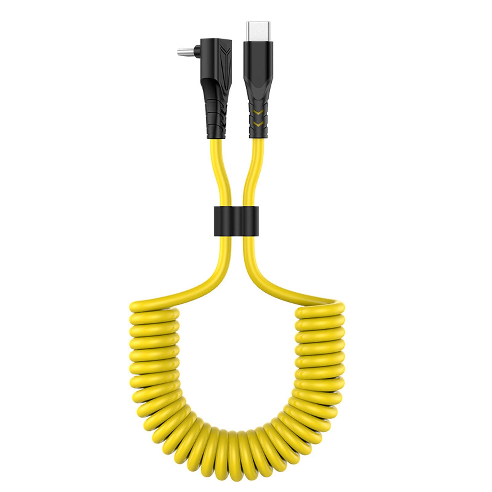 Xjdzineq Coiled USB C Cable Fast Data Transfer Stretchable Up to 150CM 60W Rapid Charging for Various Type C Devices Coiled Charging Cable