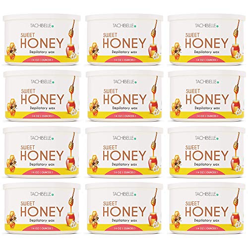 Tachibelle Depilatory Wax Sweet Honey Wax 14 Oz Professional Hair Removal Made in Italy (Pack of 12)