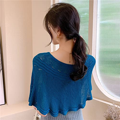 Knitted Sun-Proof Ice Silk Shawl, Women's Shawl Knit Open with 4pcs Pearl Clips (Grey)3