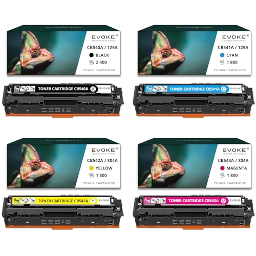 Lote de 4 cartuchos de tóner para HP 125A CMYK, 2400 páginas negro + 1800 páginas cada color, CB540A, CF210X, CE320A, compatible con CM1312 CM1512 CP1518 CP1215