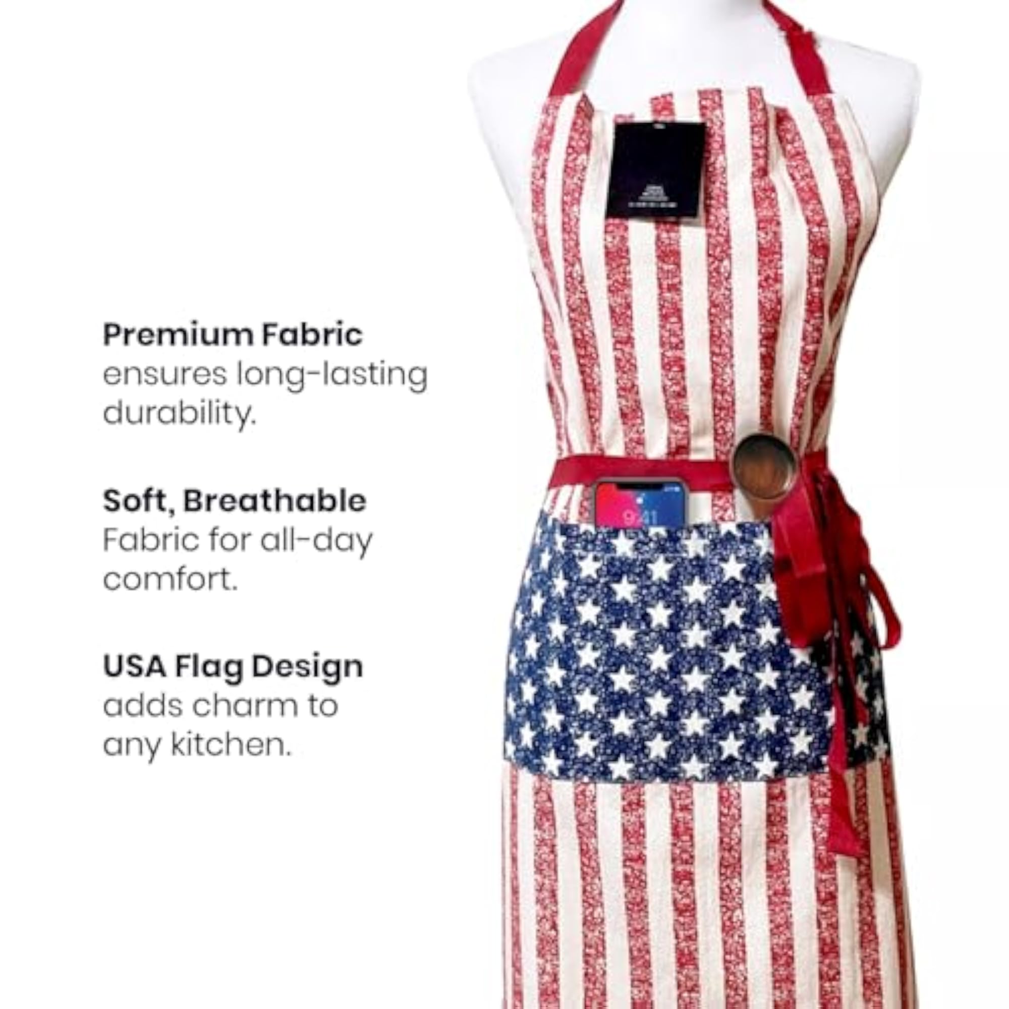 Adjustable Full Size Cotton Kitchen Apron for Women