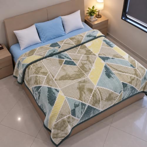 Image of ABRAZO Dreamy Wrap Mink Blanket for Double Bed | 570 GSM 3 Kg Single Ply | Ultra Soft Warm Blanket for Winter & AC Room | Quilt /Comforter /Dohar | 220 x 240 Cm
