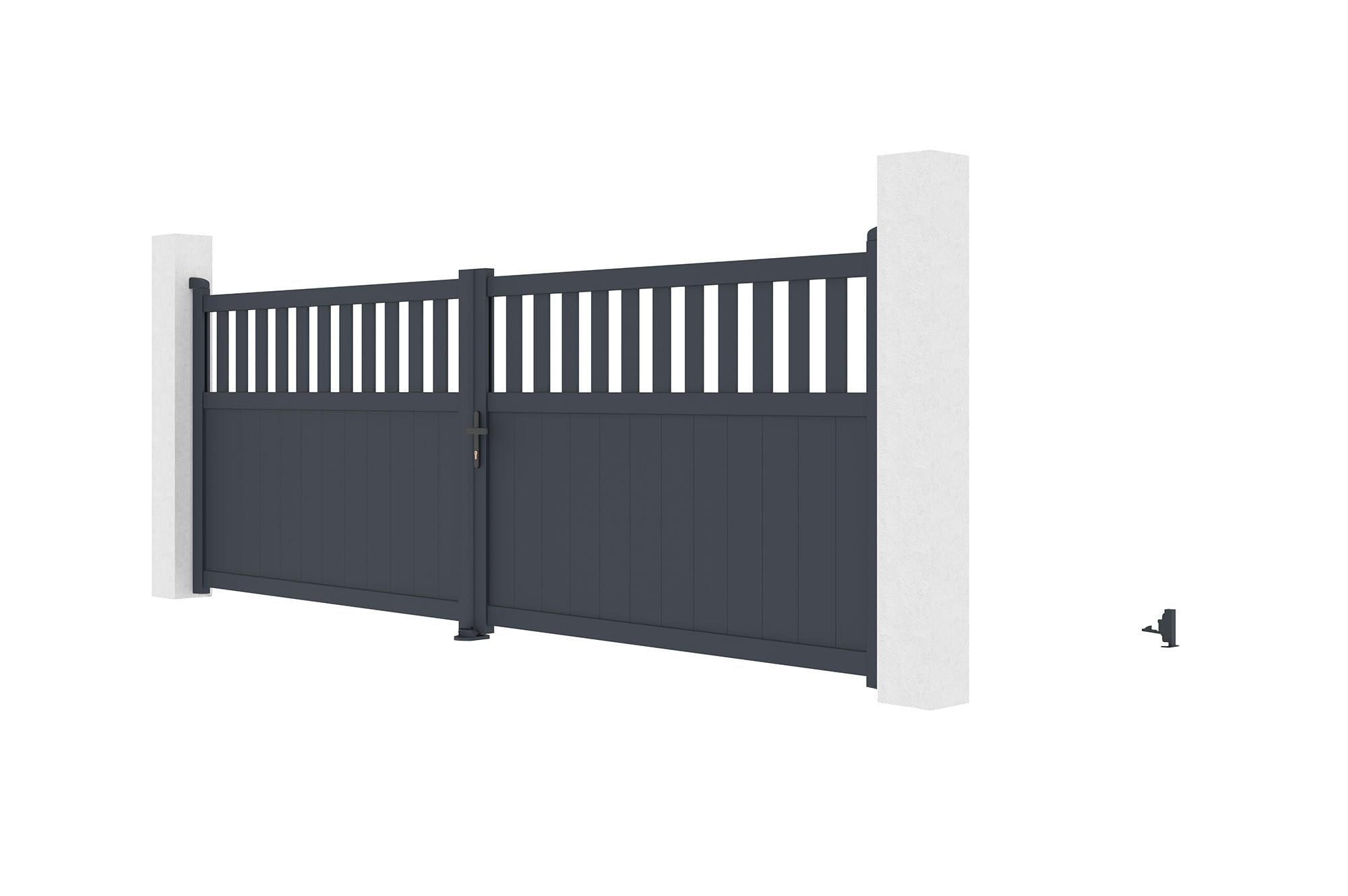 Casanoov Portail battant 4m SANTIS H.140cm aluminium gris