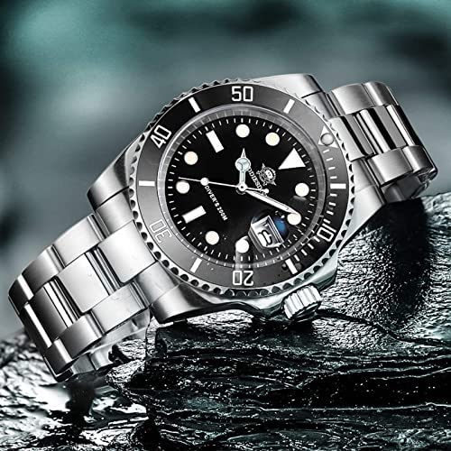 Miniatura 5 de Addiesdive 41mm Reloj Analógico De Cuarzo Para Hombre 20 Bar Resistente Al Agua Acero Inoxidable Reloj De Pulsera Para Hombre Grande Luminoso Negro