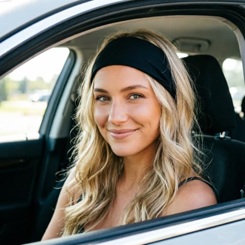 Image of DRESHOW Yoga Sports Headbands for Women Elastic Non-Slip Headbands Workout Running Hair Bands 6 Pack