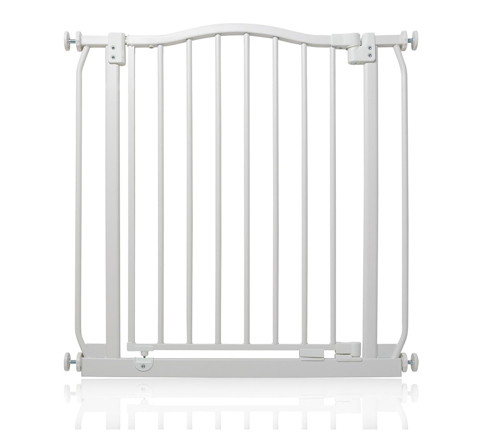 Safetots Curved Top Safety Gate, 71cm - 80cm, Matt White, Pressure Fit Stair Gate, Baby Gate for Doors Hallways and Spaces, Safety Barrier, Easy Installation