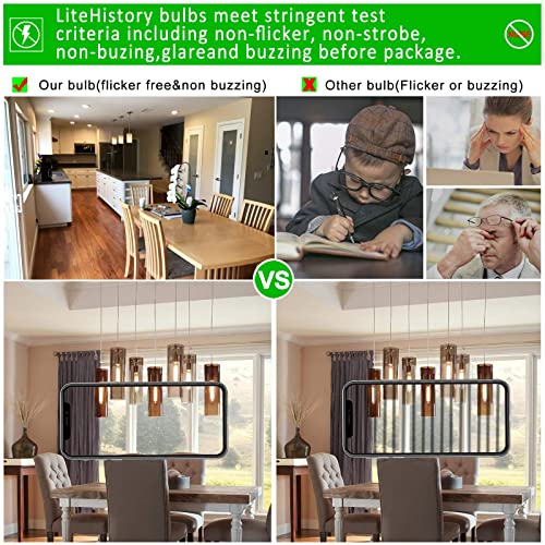 Litehistory Dimmable E26 Light Bulb 6W Equal 60 Watt Led Light Bulb Ac120V Warm White 2700K Edison Light Bulbs 60 Watt 600Lm T10 Led Bulb For Rustic Pendant,Industrial Pipe,Wall Sconces,Vanity 6Pack #TOP3