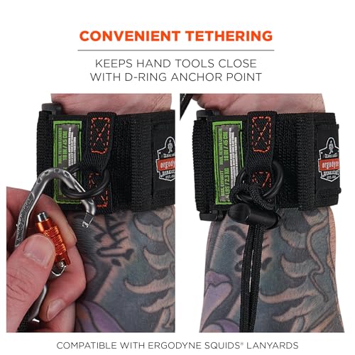 Image of Ergodyne Squids 3123 Tool Wristband with D-Ring Tool Lanyard Tethering Attachment Point, Tool Weight Rating 5lbs