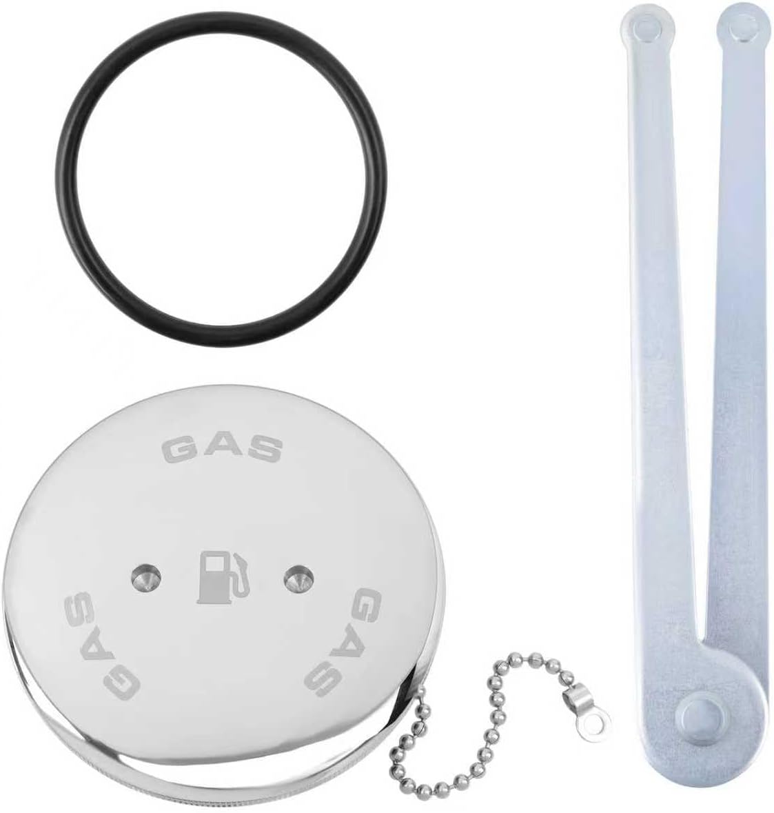 0540DPG99A Boat Fuel Cover, Spare Gas Cap With Chain and Key, for 1-1/2" Fuel, Water, Gas Filler Port