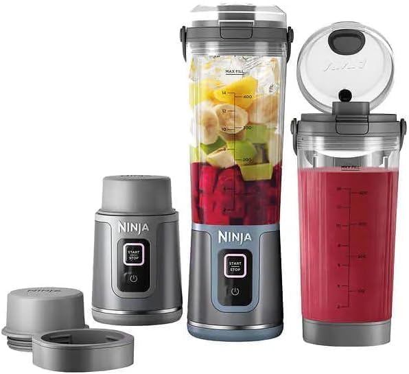 Ninja Blast Portable Blender, Cordless, 18oz. Vessel, Personal Blender-for Shakes & Smoothies, BPA Free,Most Compact Blender, Leakproof-Lid & Sip Spout, USB-C Rechargeable 2-pack