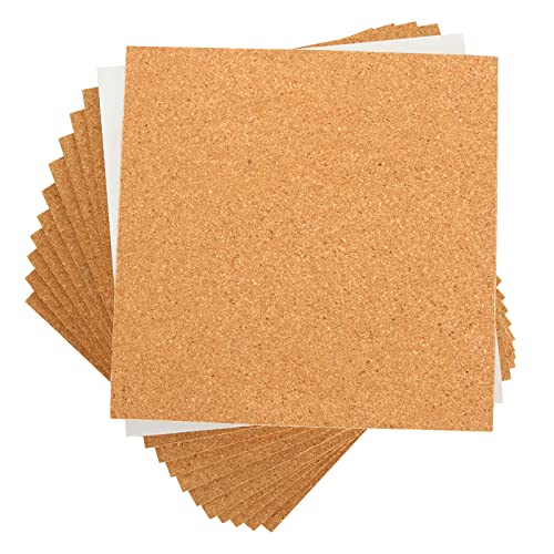 YOUNTHYE Lot de 10 tableaux en liège autocollants carrés de 21 cm, 6 mm d'épaisseur, petits tableaux d'affichage avec dos adhésif pour décoration murale, loisirs créatifs