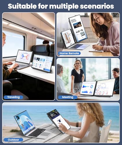 Image of 15.6 inch Detachable Laptop Screen Extender, Ultra-Light Portable Monitor, FHD 1080P Dual Monitor for 14 inch-17.3 inch Laptops, Plug & Play Travel Monitor, Compatible with Windows, Mac, ChromeOS, PS5